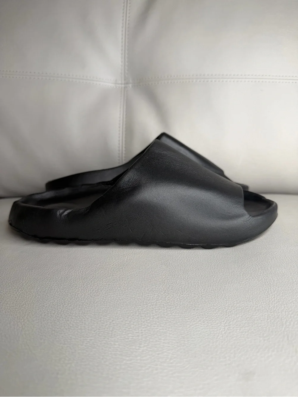 Premium Black Cloud Slides | Thick Sole EVA Comfort Slippers | Unisex | Size M